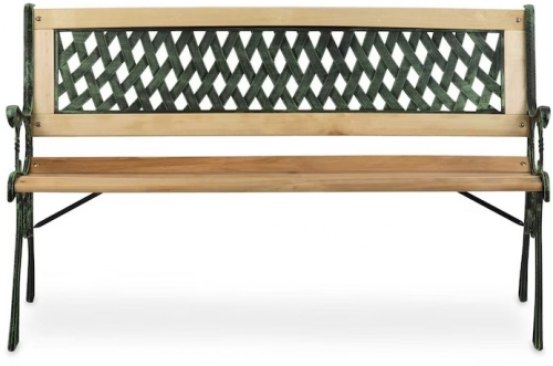 Banca gradina Garden Collections, 124x74x43 cm, cadru otel, lemn de plop, design minimalist
